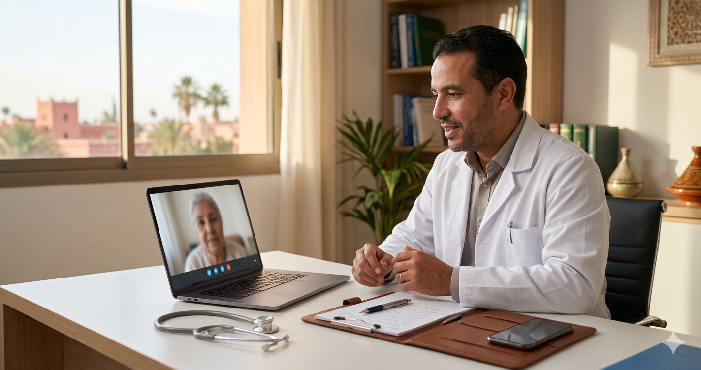 Téléconsultation médicale au Maroc avec le Dr Taj à Marrakech